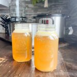 two jars of homemade bone broth