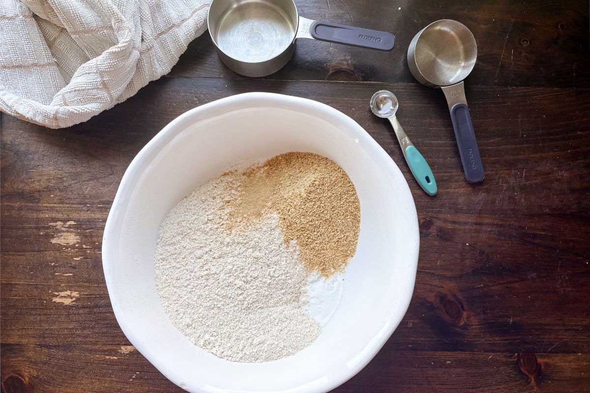 dry ingredients for freshly milled muffins