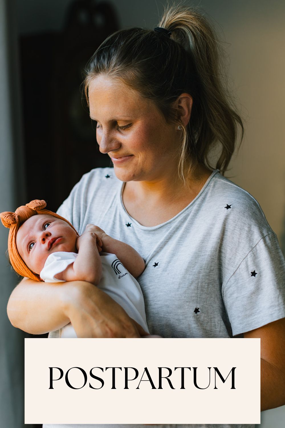 postpartum mom with newborn baby